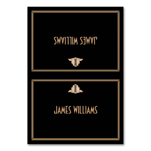 Art Déco Noir Grand Gatsby Place Fixation Cartes (Par défaut)