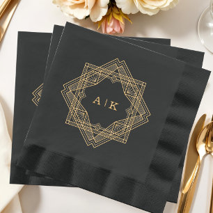 Art Déco Noir Or Monogramme