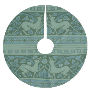Art Deco Nouveau Dog Nature Animal Pattern Brushed Polyester Tree Skirt
