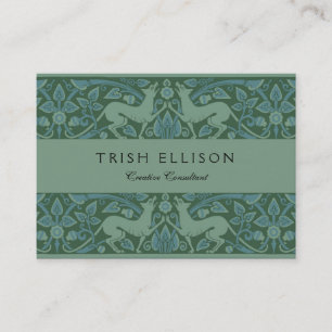 Art Deco Nouveau Dog Nature Animal Pattern Business Card