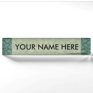 Art Deco Nouveau Dog Nature Animal Pattern Nameplate