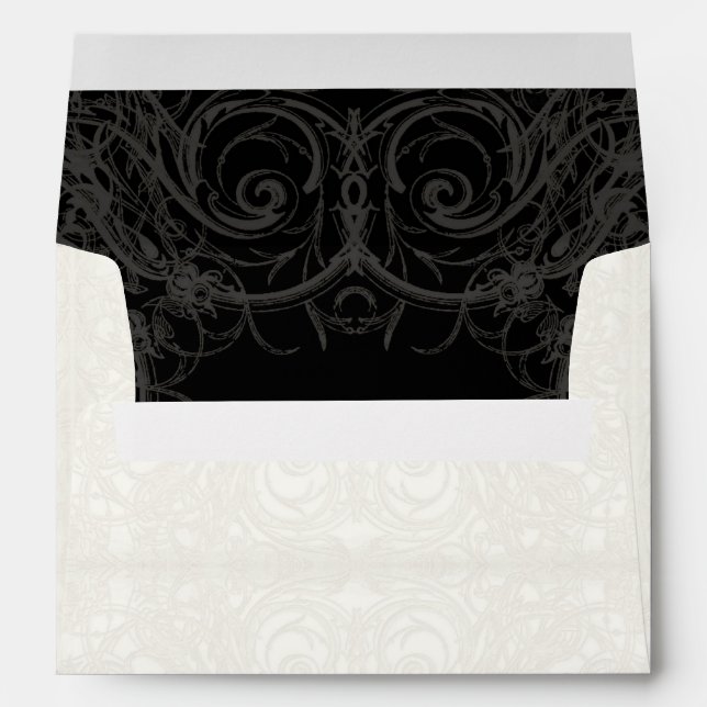 Art Deco Nouveau Gatsby Style Gold n Lace Look Envelope (Back (Bottom))