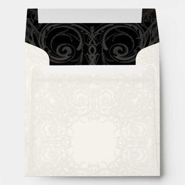 Art Deco Nouveau Gatsby Style Gold n Lace Look Envelope (Back (Bottom))
