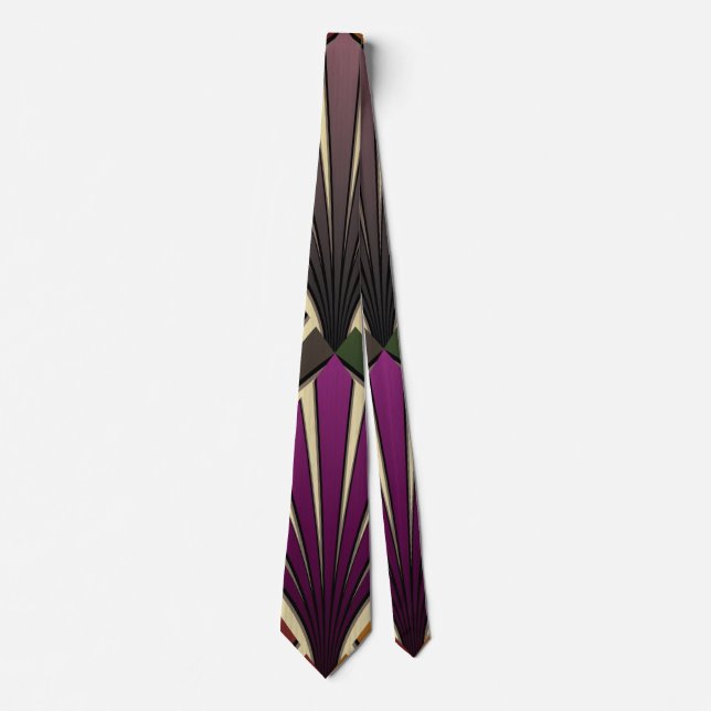 art deco,nouveau,hunter green,navy blue,yellow, tie (Front)