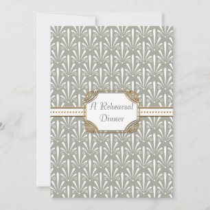 Art Deco Nouveau Modern Fan Shell Pattern Invitation