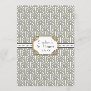 Art Deco Nouveau Modern Fan Shell Pattern Menu