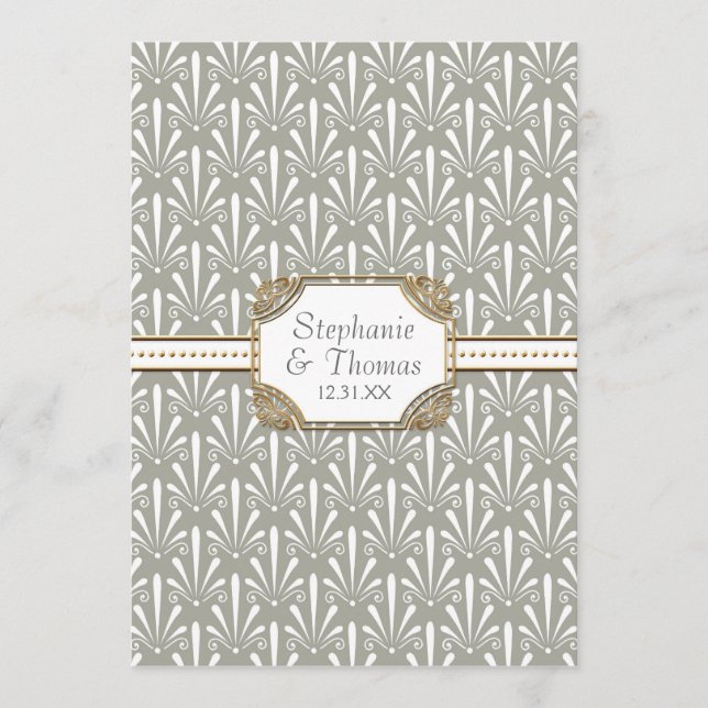 Art Deco Nouveau Modern Fan Shell Pattern Menu (Front)