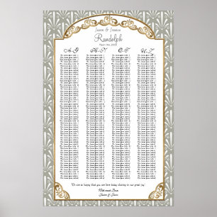 Art Deco Nouveau Modern Fan Shell Pattern Poster