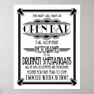 Art Deco Open Bar white B/G colour change Poster