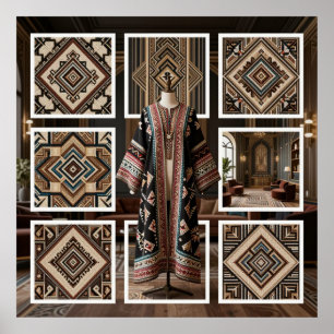 Art Deco Opulence Geometric Patterns V HER_XHU_001 Poster