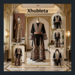 Art Deco Opulence Geometric PatternsIVHER_XHU_001 Poster<br><div class="desc">Art Deco design elements, characterized by luxury and traditional geometric patterns displayed. Xhubleta is a handmade garment worn by highland women and girls in Northern Albania, can be like a photo gallery in interior aesthetics advertised with photos. 8k, photorealistic, architectural photography, interior design magazine style, unrealistic rendering with engine 5...</div>