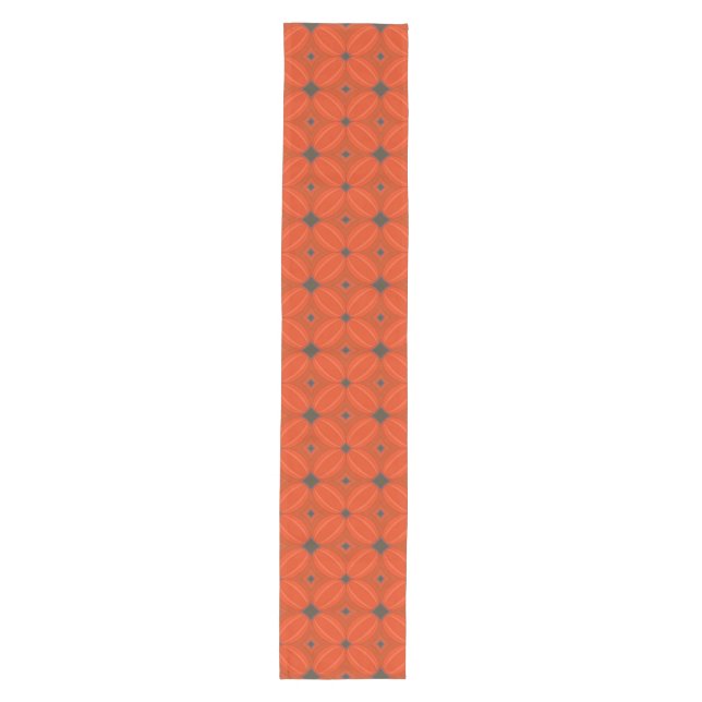 Art Deco Orange and Grey Table Runner (Front)