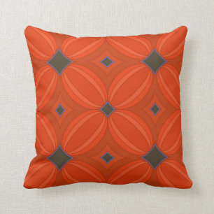 Art Deco Orange Throw Pillow
