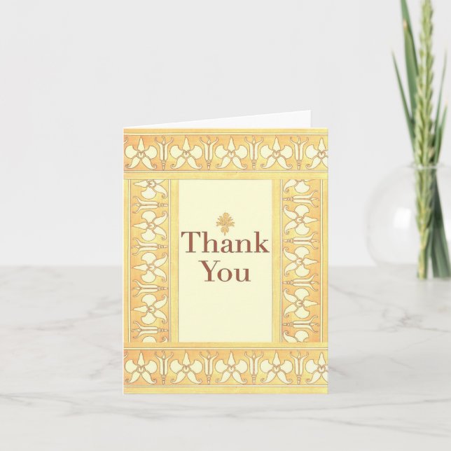 Art Deco Orchids Thank You Notes (Front)