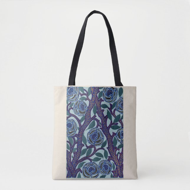 Art Deco Oriental Flower Tote Bag (Front)