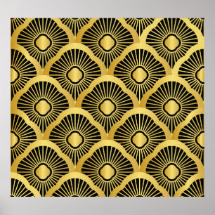 Art Deco Ornament: Seamless Vintage Pattern Poster