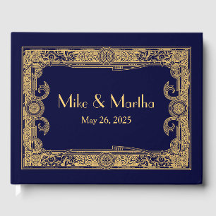 Art Deco Ornamental Gold Frame Guest Book