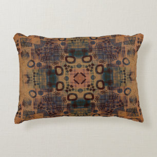 art deco ornamental vintage pattern, S. 7, monochr Accent Pillow