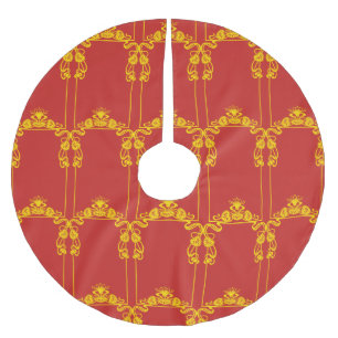 Art Deco Ornate Border Brushed Polyester Tree Skirt