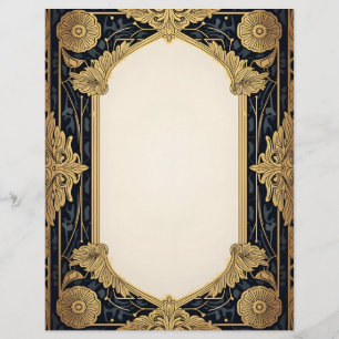 Art Deco Ornate Floral Frame Letterhead