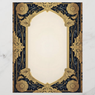 Art Deco Ornate Floral Frame Letterhead