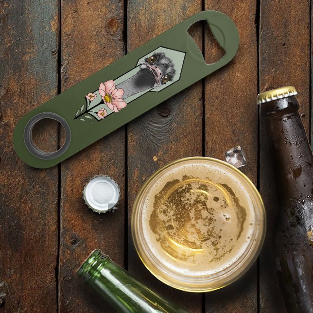 Art Deco Ostrich Flowers Green Bar Key (Creator Uploaded)