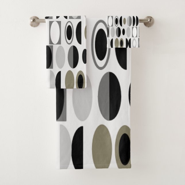 Art Deco Ovals Bath Towel Set (Insitu)