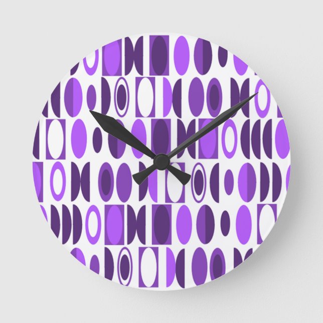 Art Deco Ovals Round Clock (Front)