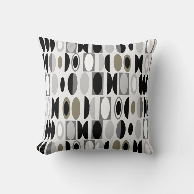 Art Deco Ovals  Throw Pillow (Front)