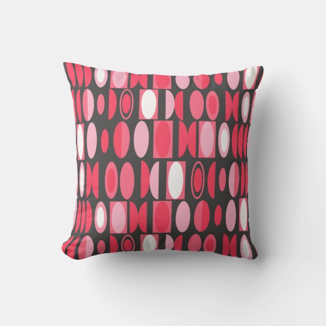 Art Deco Ovals Throw Pillow (Front)