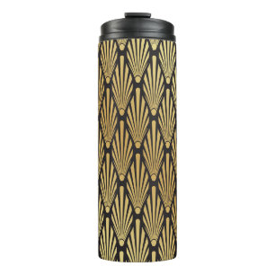 Art Deco Palms: Black Gold. Thermal Tumbler