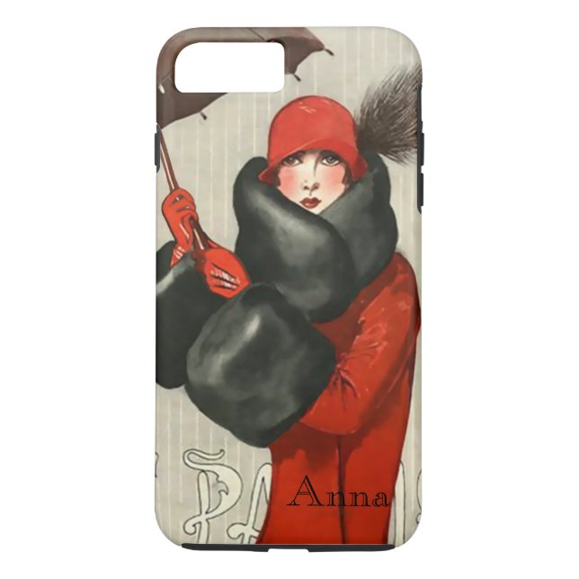 Art Deco Parisian Fashion Image iPhone 7/8 Case (Back)