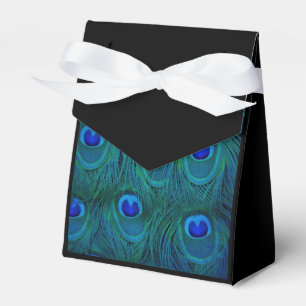 Art Deco  Parisian Teal Green Peacock Feather Favor Box
