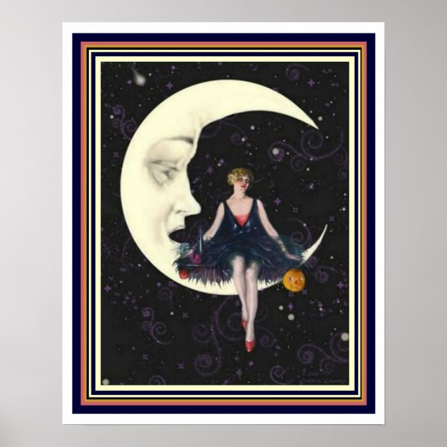 Art Deco "Party on the Moon"  16 x 20 Poster (Front)