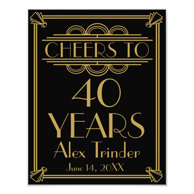 art deco party sign happy birthday cheers to 60 (Front)