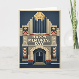 Art Deco Patriotic Architecture Memorial Day Card