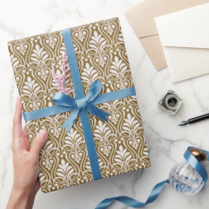 Art Deco Pattern 01 - White on Gold Fusion Wrapping Paper