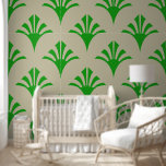 Art Deco Pattern 02 - Forest Green on Off-White Wallpaper<br><div class="desc">Art Deco Pattern 02 - Forest Green on Off-White</div>