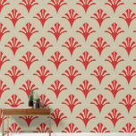 Art Deco Pattern 02 - Persian Red on Off-White Wallpaper<br><div class="desc">Art Deco Pattern 02 - Persian Red on Off-White</div>