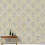 Art Deco Pattern 02 - Spanish Grey on Off-White Wallpaper<br><div class="desc">Art Deco Pattern 02 - Spanish Grey on Off-White</div>