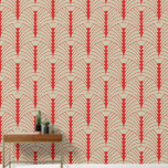 Art Deco Pattern 03 - Persian Red on Off-White Wallpaper<br><div class="desc">Art Deco Pattern 03 - Persian Red on Off-White</div>