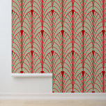 Art Deco Pattern 04 - Escher Red on Off-White Wallpaper<br><div class="desc">Art Deco Pattern 04 - Escher Red on Off-White</div>