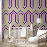 Art Deco Pattern 05 - Romantic Purple on Off-White Wallpaper<br><div class="desc">Art Deco Pattern 05 - Romantic Purple on Off-White</div>