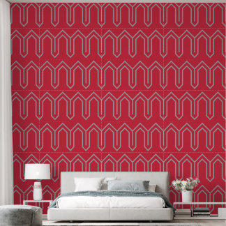 Art Deco Pattern 05 - Spanish Grey on Paradise Pin Wallpaper