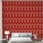 Art Deco Pattern 05 - White on Persian Red Wallpaper<br><div class="desc">Art Deco Pattern 05 - White on Persian Red</div>