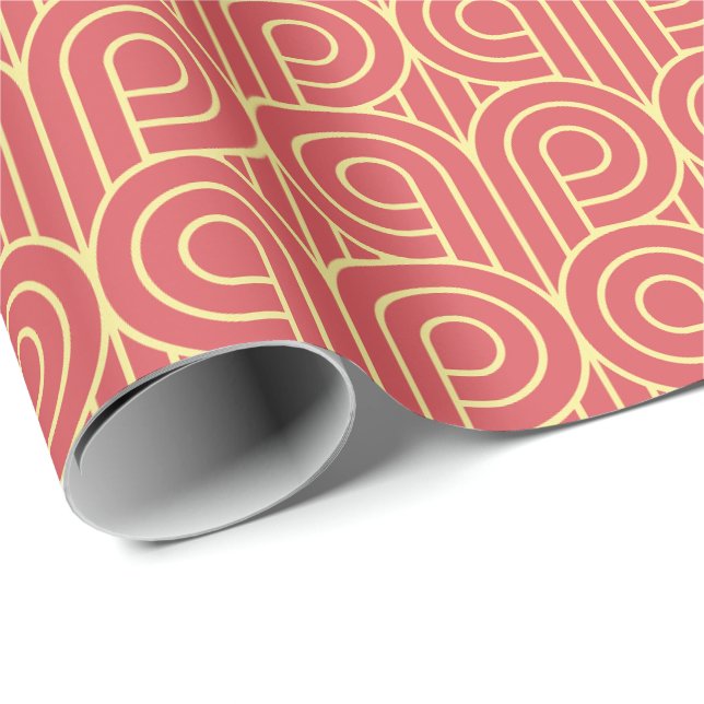 Art Deco Pattern 07 - Blonde Yellow on Light Carmi Wrapping Paper (Roll Corner)