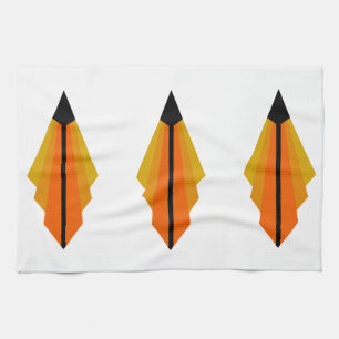 Art Deco Pattern 3 in Orange Kitchen Towel