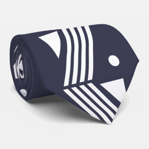 art deco pattern - dark blue white tie