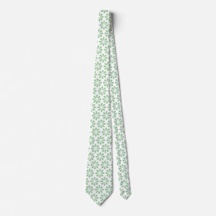 Art Deco Pattern - Faded Green on White Tie