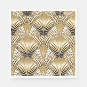 Art Deco pattern gold ivory Napkin